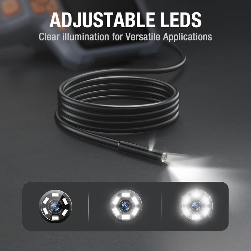 Teslong Dual Lens Endoscope Camera with Light, 4.3" HD Snake Borescope Inspection Camera, Automotive Scope Cam with Flexible Cable, Home Waterproof Fiber Optic for Sewer Drain Pipe (16.5FT) - Image 3